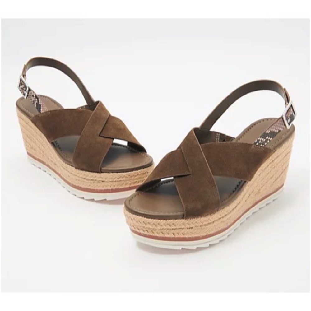 🆕{MARC FISHER} Cross Band Platform Wedge Espadrille - Picture 9 of 9